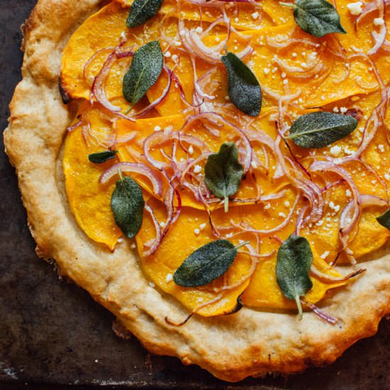 Spelt Flatbread with Butternut - Recipe photo by hungryscribbler