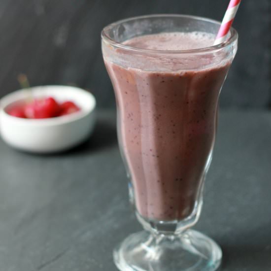 Chocolate Cherry Covered Smoothie - Recipe photo by savorthebaking