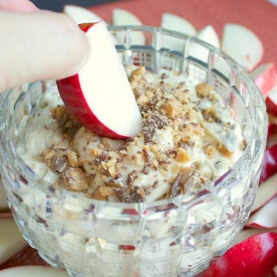Heath Bar Dip {Three Ingredients} - Recipe photo by Family Table Treasures
