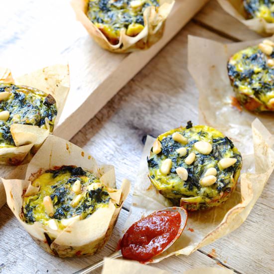 Cheesy spinach and zucchini muffins - Recipe photo by Bibbyskitchenat36