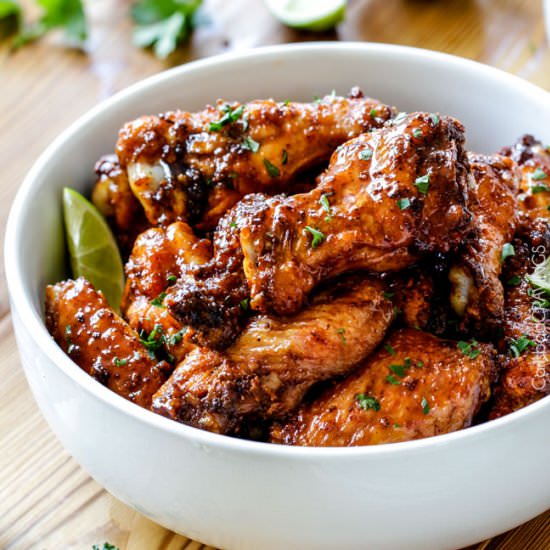 Baked Chipotle Honey Lime Hot Wings - Recipe photo by carlsbadcravings