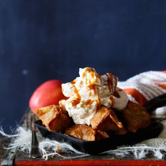 Salted Caramel Apple Pie Wontons - Recipe photo by sharedappetite