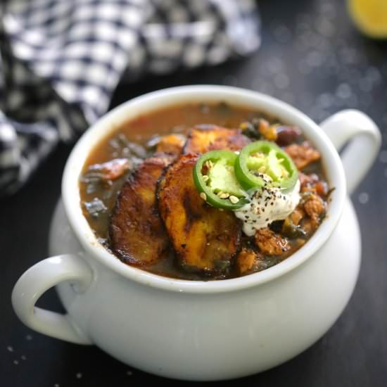 Cuban Chicken Black Bean Kale Soup - Recipe photo by griermountain