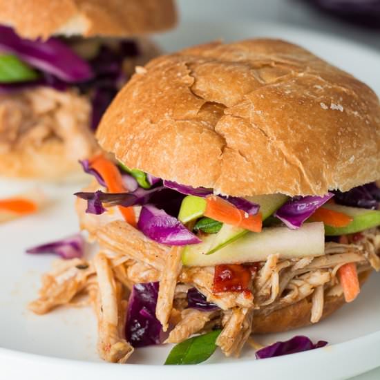 Apple Bourbon Pulled Pork Sliders - Recipe photo by garnishandglaze