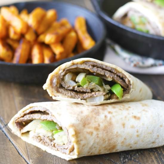 Philly Cheese Steak Wraps - Recipe photo by maebells