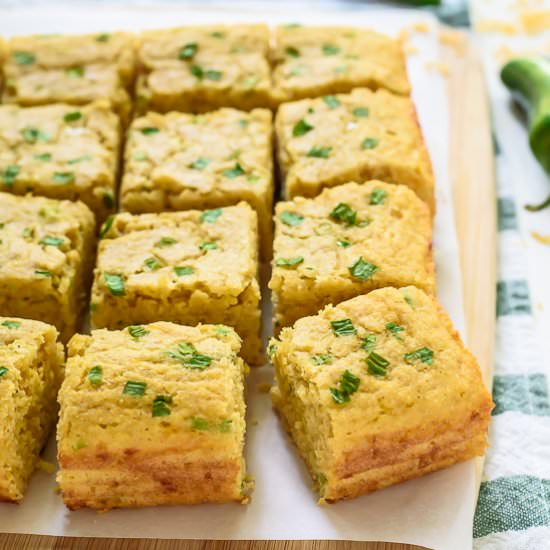 Cheesy Jalapeño Cornbread - Recipe photo by wellplated