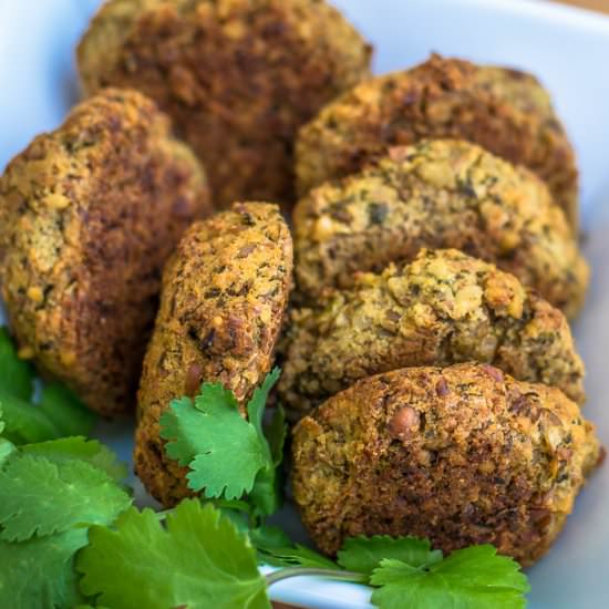 Walnut & Coriander Baked Falafel - Recipe photo by adashofoliveoil