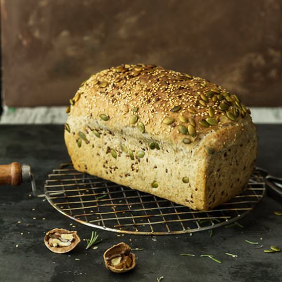 Multigrain Bread with Rosemary - Recipe photo by abitwholesomely