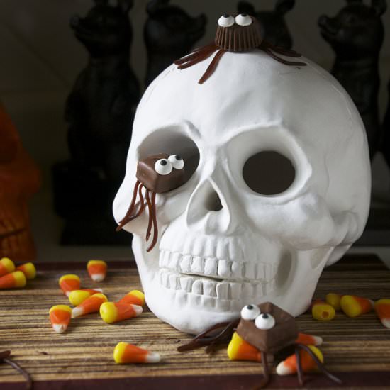 Adorable Halloween Candy Spiders - Recipe photo by the pescetarian and the pig