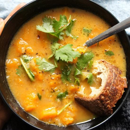 Chunky butternut squash miso soup - Recipe photo by MeccaGBC