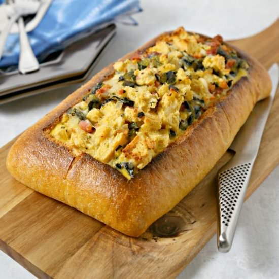 Chile Relleno Style Eggs in Ciabatta - Recipe photo by CookingInStilettos