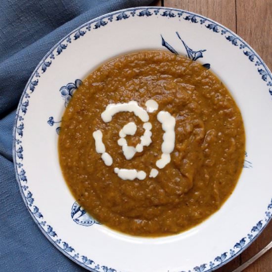 Squash and Lentil Soup w/ Ginger Cream - Recipe photo by breadandolives