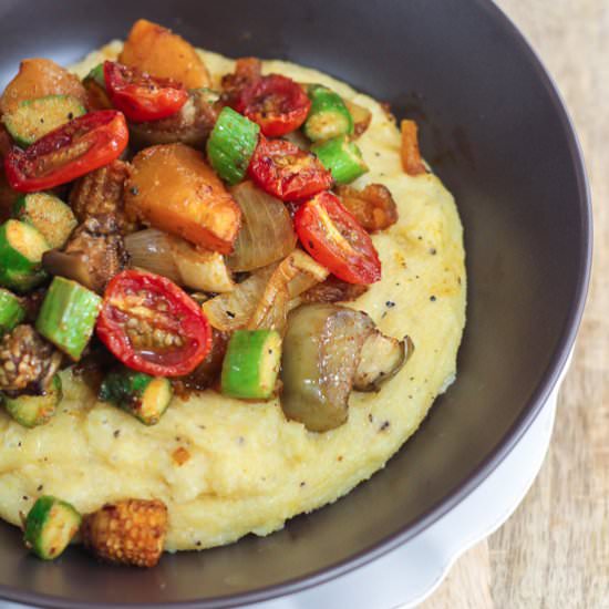 Grilled Vegetables with Parmesan Polenta - Recipe photo by maya kitchenette