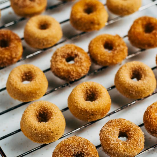 Baked Apple Cider Mini Donuts - Recipe photo by Handmade Charlotte