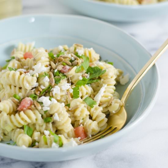 Roasted Eggplant, Feta + Herb Pasta - Recipe photo by dannaklein