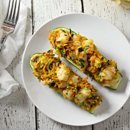 Shrimp Stuffed Zucchini Boats - Recipe photo by theocdkitchen