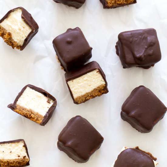 Chocolate Covered Cheesecake Bites - Recipe photo by ChefSavvy