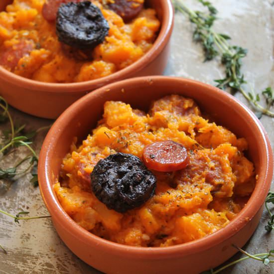 Chorizo and Butternut Squash Mash - Recipe photo by aspoonfulofspain