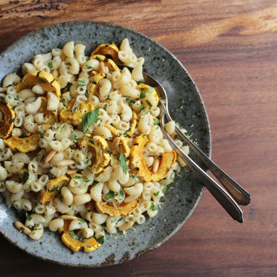 Roasted Delicata Squash and Pasta - Recipe photo by Petit World Citizen