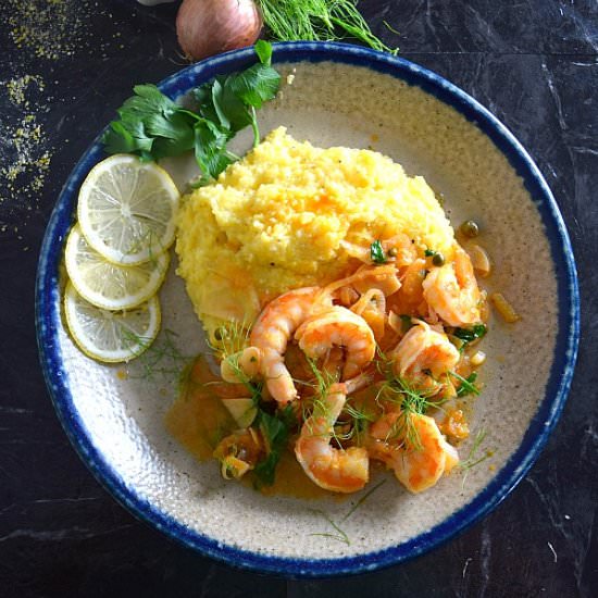 Italian Shrimp and "Grits" - Recipe photo by makeitmediterranean