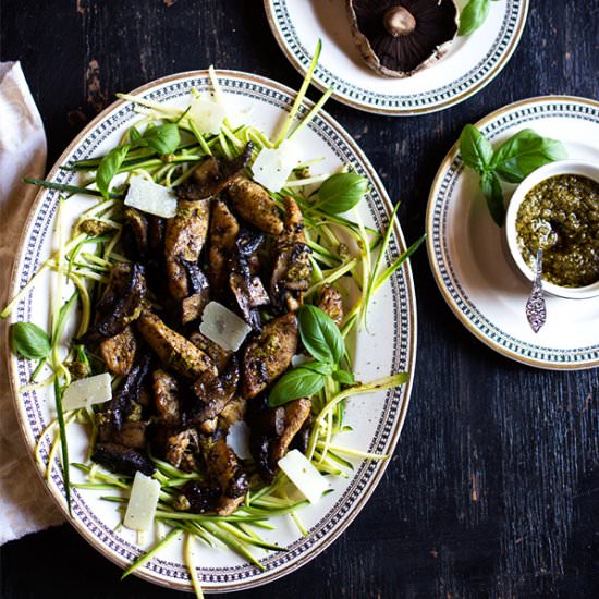 Pesto Chicken with Brown Mushrooms - Recipe photo by Aninas Recipes