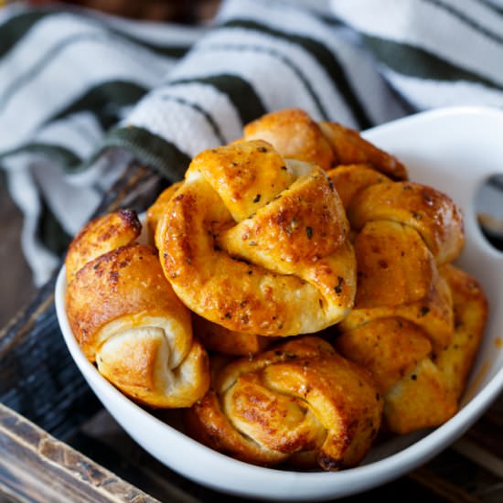 Quick and Easy Buffalo Garlic Knots - Recipe photo by sharedappetite