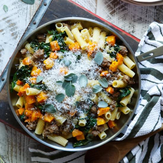 Pasta Sausage + Butternut Squash - Recipe photo by sharedappetite