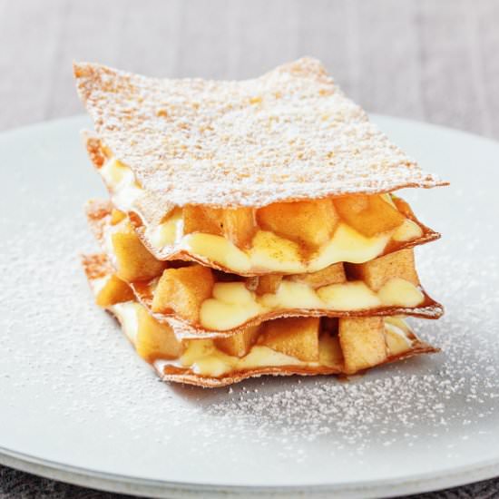 Wonton wrapper apple pie - Recipe photo by aforkandapencil