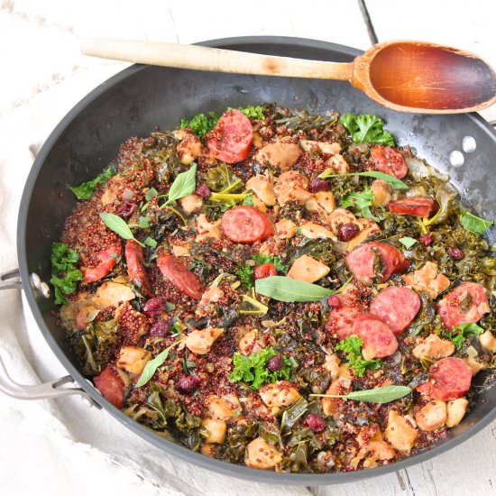 Kielbasa, Kale and Quinoa Skillet - Recipe photo by FountainAvenueKitchen
