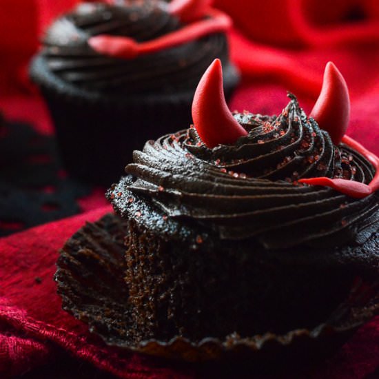Spicy Little Devil’s (Food) Cupcake - Recipe photo by crumbykitchen