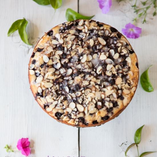 Almond Blueberry Coffee Cake - Recipe photo by FlavzCorner