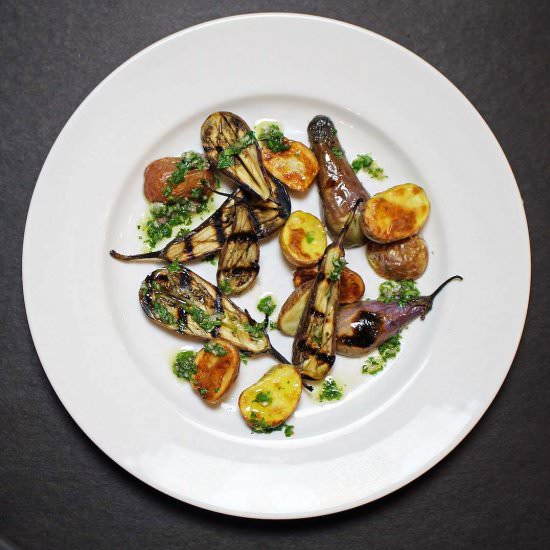 Eggplant, Potato, Chimichurri - Recipe photo by susanstable