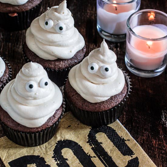 Ghost Halloween Cupcakes - Recipe photo by Oliviascuisine