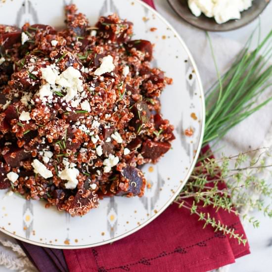 Red Beet, Quinoa + Feta Salad - Recipe photo by adoring-kitchen