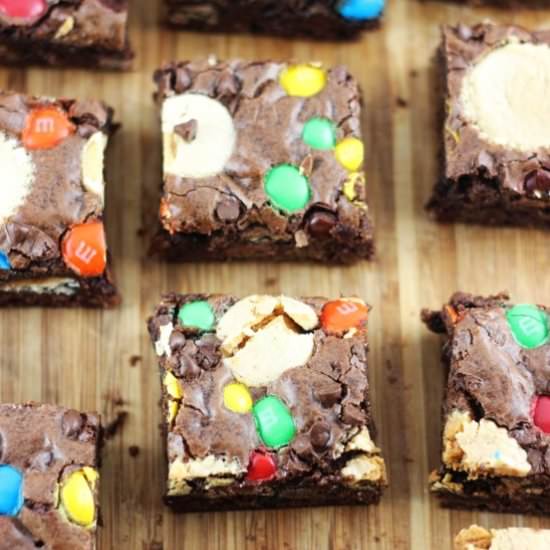 Leftover Halloween Candy Brownies - Recipe photo by thegoldlininggirl