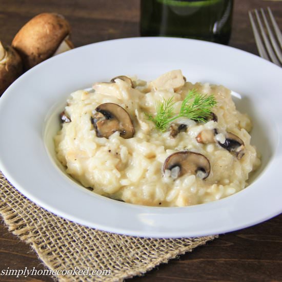 Chicken and Mushroom Risotto - Recipe photo by simplyhomecooked