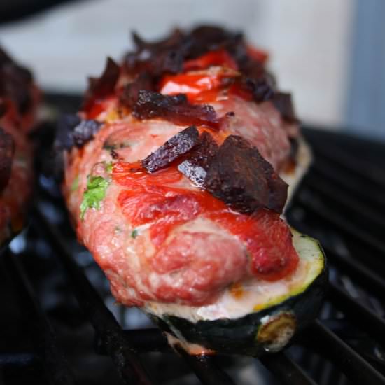 Zucchini Chorizo Canoe - Recipe photo by BBQ Bastard