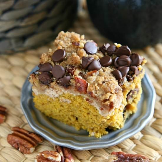 Chocolate Chip Pumpkin Coffee Cake - Recipe photo by yummycrumble