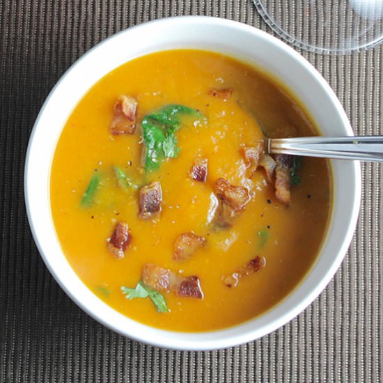 Sweet Potato Soup with Bacon - Recipe photo by Cooking Chat