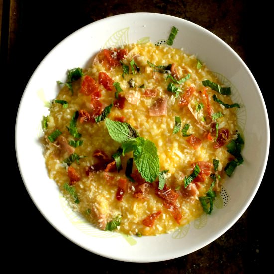 Melon and Prosciutto Risotto - Recipe photo by makeitmediterranean
