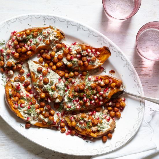 Sweet Potatoes and Spiced Chickpeas - Recipe photo by Marley Spoon
