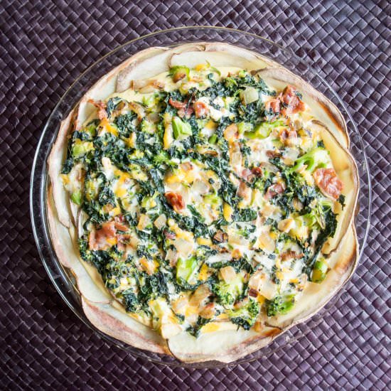Loaded Baked Potato No-Crust Quiche - Recipe photo by myutensilcrock