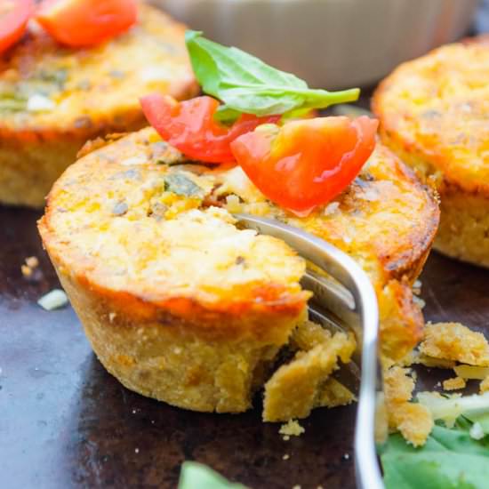 Mini Garlic & Herb Pizza Quiches - Recipe photo by The Nutritious Kitchen