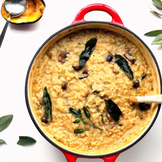 Autumn baked risotto - Recipe photo by happyveggiekitchen