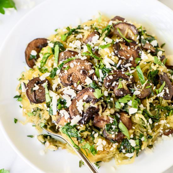 Spaghetti Squash with Mushrooms - Recipe photo by wellplated