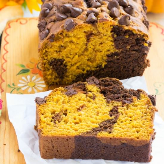 Pumpkin Chocolate Swirl Bread - Recipe photo by LovePastaBlog