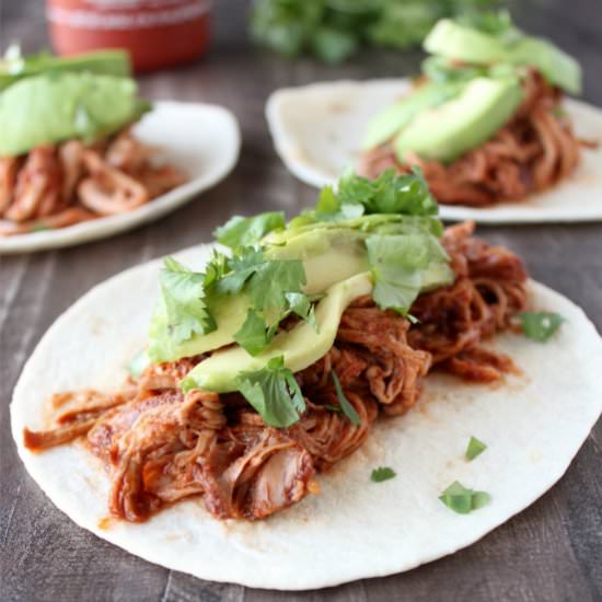 Sriracha Honey Pulled Pork Tacos - Recipe photo by Whitney Bond