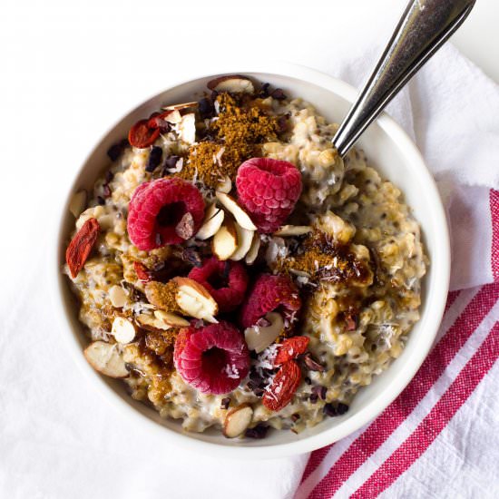Creamy Steel Cut Oatmeal With Chia - Recipe photo by wifemamafoodie