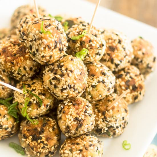 Sesame Salmon Balls - Recipe photo by The Healthy Foodie