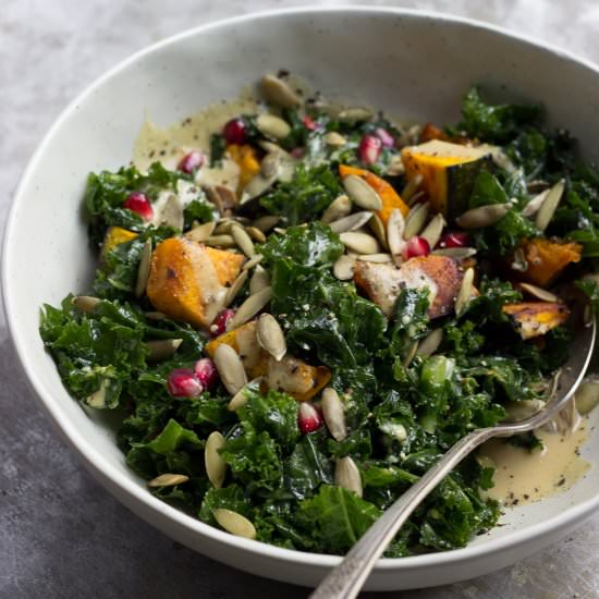 Kale + Kabocha Squash Salad - Recipe photo by withfoodandlove